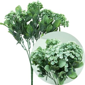 Kit 10 Plantas kalanchoe Artificiais Jardim Flor Branca 30cm