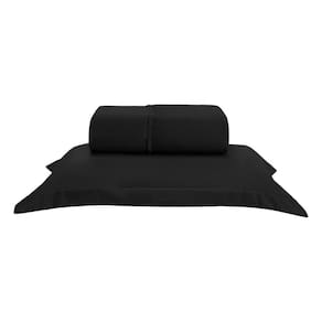 Kit Jogo Lençol Elástico 300 Fios Solteiro 2 Peças Preto