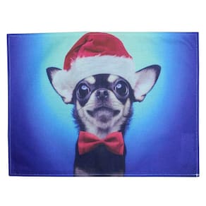 Jogo Americano Estampa Natal Cachorro Natalino 8 Peças