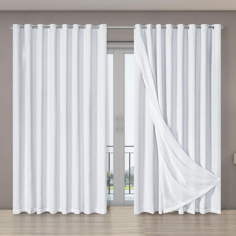 Cortina Porta Blecaute Voil Gaze Linho 4,00M X 2,70M Branco