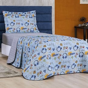 Colcha Infantil Solteiro 2 Peça Menino Menina Estampada Game