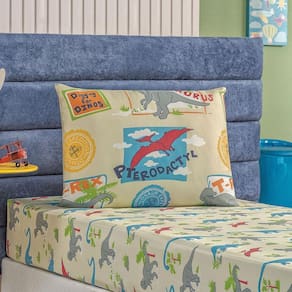 Jogo De Lençol Infantil 2 Peças Menino Menina Estampado Dino