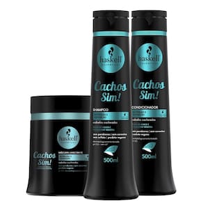 Kit Haskell Cachos Sim Shampoo, Cond. E Máscara 500Ml/G