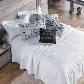 Colcha Cama Queen 7 Peças Basic 300 Fios Branco Ethnic