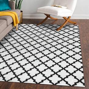 Tapete Jacquard 2,00M X 2,50M Emborrachado Arabesco Cru