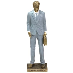 Estatueta Profissão Advogado Escultura Resina Enfeite 25cm