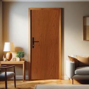 Kit Porta de Madeira 215x85cm Batente de Aço 6,5cm Duraplac Marrom