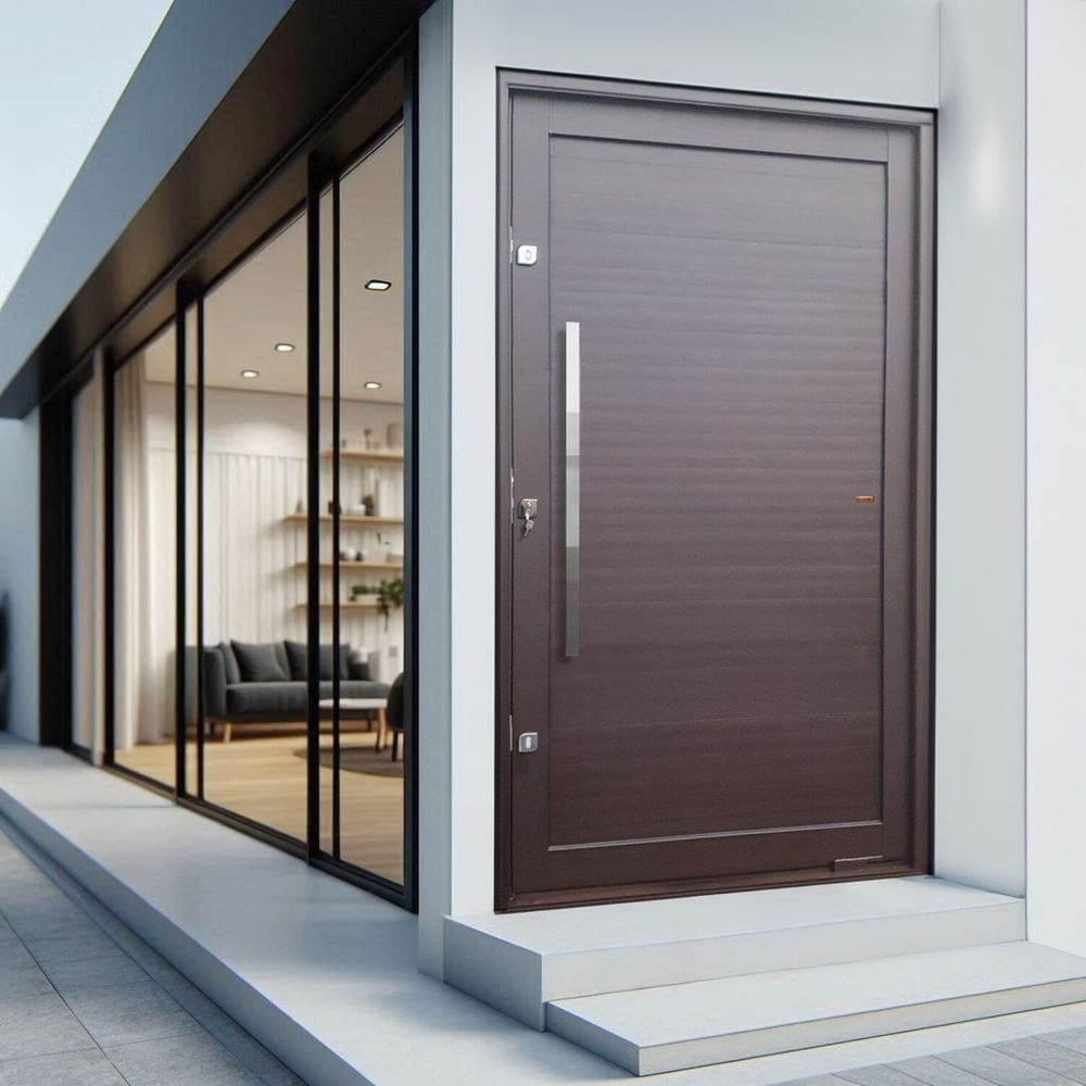 Porta Pivotante Lambril com Puxador Lado Direito Elite 216x130 Corten