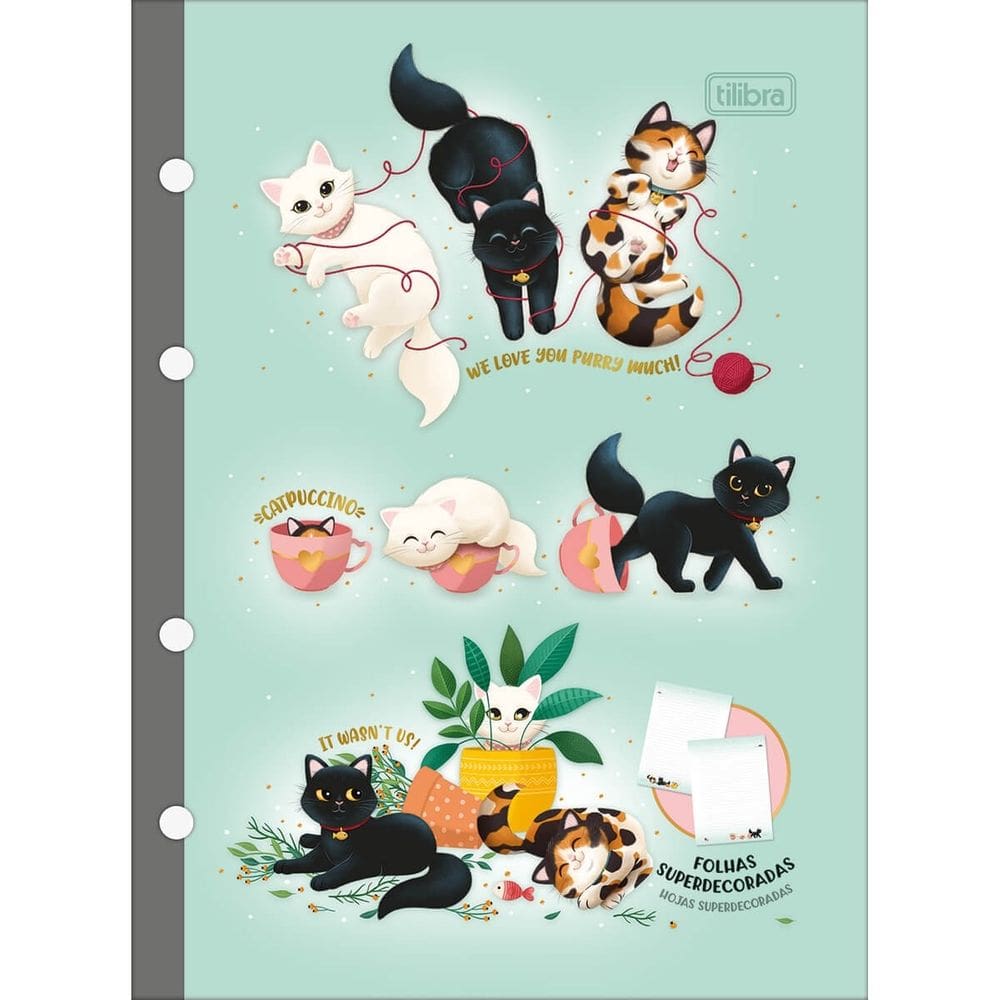 Bloco de Folhas Caderno Argolado Fichario Colegial 17,7x24cm 80 Tilibra