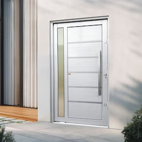 Porta Pivotante Lambril Miraggio com Puxador Lado Esquerdo Elite 240cmx130cm Branco