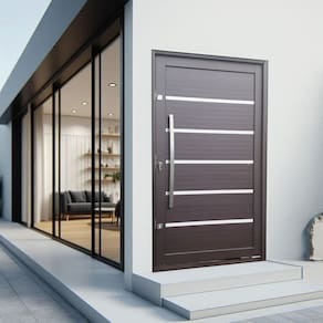Porta Pivotante Lambril Premium com Puxador Lado Direito Elite 240cmx130cm Corten