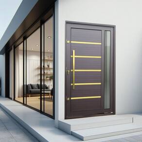 Porta Pivotante Lambril Miraggio com Puxador Lado Esquerdo Elite 240x150 Corten