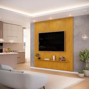 Painel Ripado Trento 223x240cm em Mdf Cedro