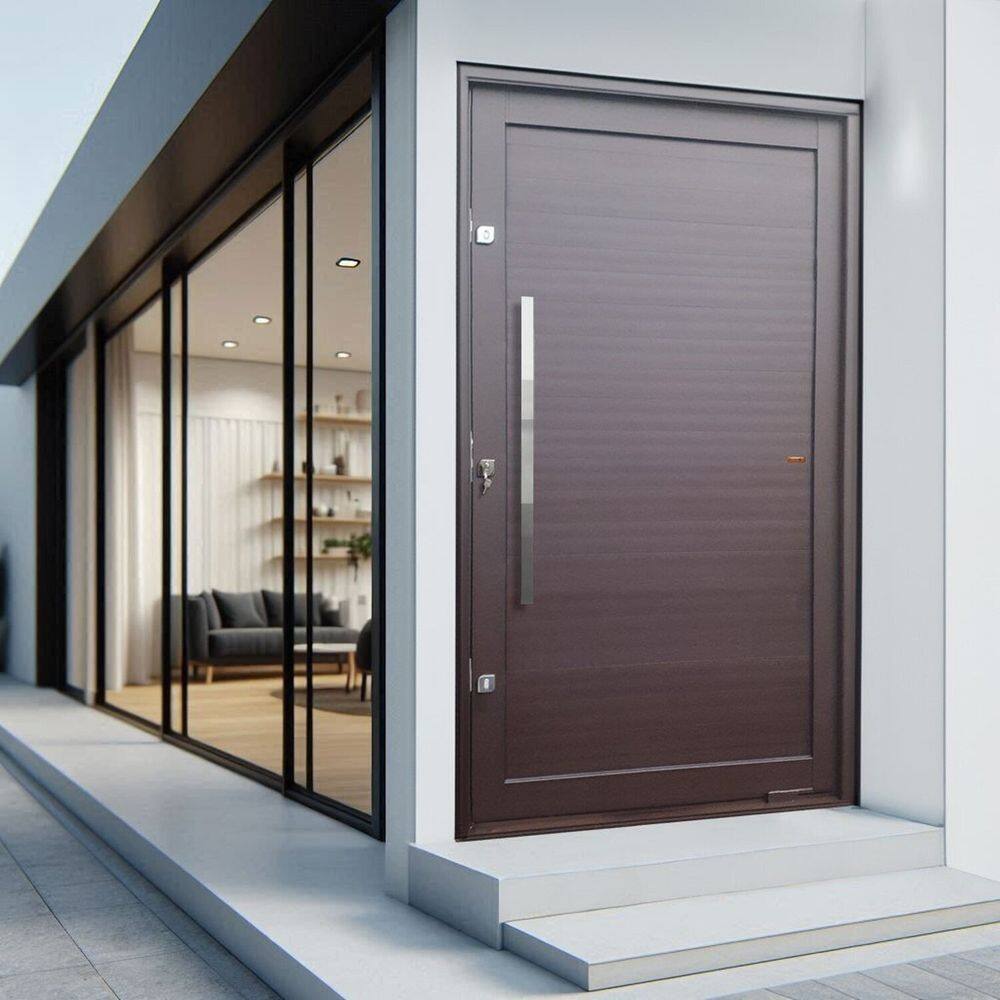Porta Pivotante Lambril com Puxador Lado Esquerdo Elite 216x120 Corten