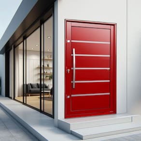Porta Pivotante Lambril Premium com Puxador Lado Direito Elite 240x130 Vermelho