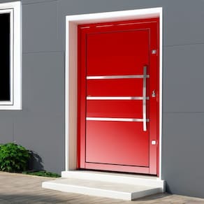 Porta Pivotante Lambril Evolution com Puxador Lado Esquerdo Elite 240cmx120cm Vermelho