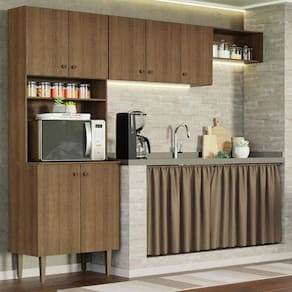 Armário de Cozinha Compacta Quiosque 235cm Rustic Gourmet Madesa 01