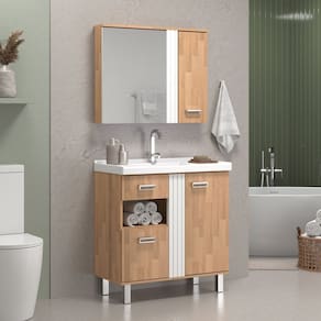 Conjunto de Banheiro Completo Dakota 80cm Parquet