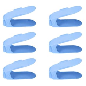 Kit 6 Organizadores Sapatos Reforçado Regulagem Altura Azul
