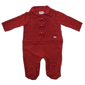 Macacão Tricot bebe fem Noruega Vermelho