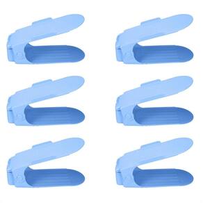 Kit 6 Organizadores Sapatos Reforçado Regulagem Altura Azul