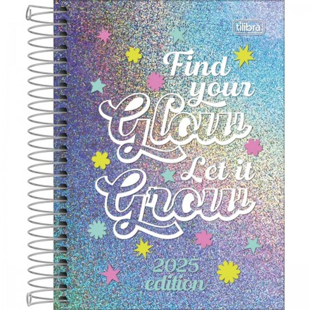 Agenda Espiral Diária Glow 2025 Tilibra 354856
