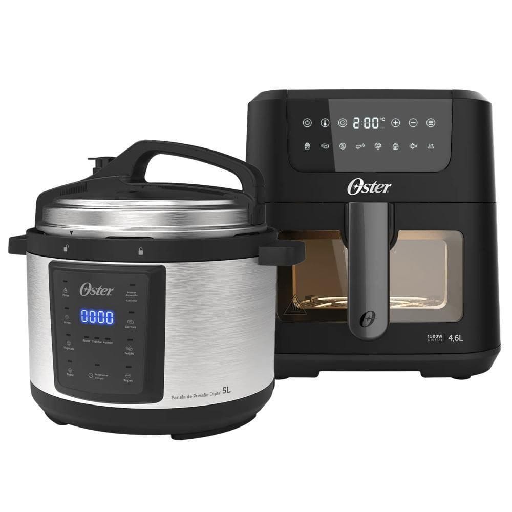 Kit Digital Oster - Fritadeira Clear E Panela De Pressão Elétrica 220V