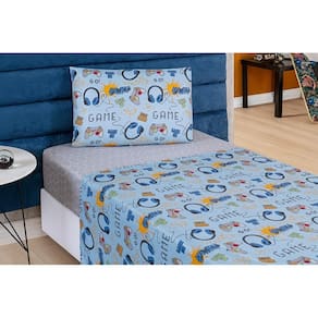 Jogo De Lençol Bouti Kids Solteiro 3 Peças Estampado Game