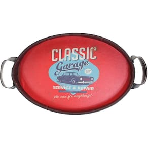 Bandeja Grande Oval Courino Classic Garagem 48cm