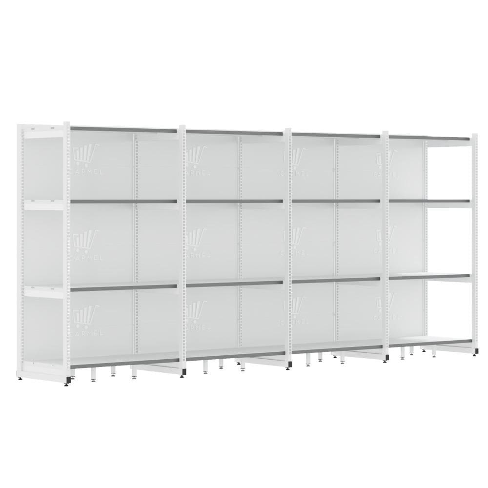 Rack Gôndola Parede 1 Inicial 3 Continuações 2,02m 4 Níveis 4560kg Fit Amapá