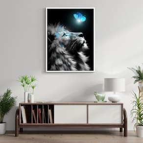 Quadro Decorativo Leão Animal 001 sem Vidro 30cmx42cm