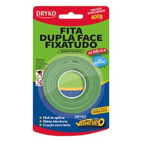Fita Dupla Face Fixatudo Transparente 12MMX2MT DRYKO