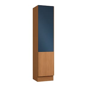 Paneleiro 2 Portas 50cm X 2,20m de Madeira Canela/Azul profundo