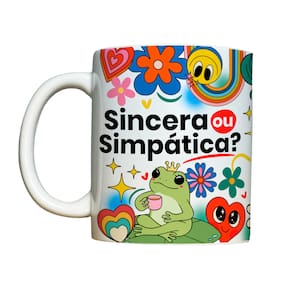 Caneca 325ml Vibes Engraçadas Sincera ou simpática?
