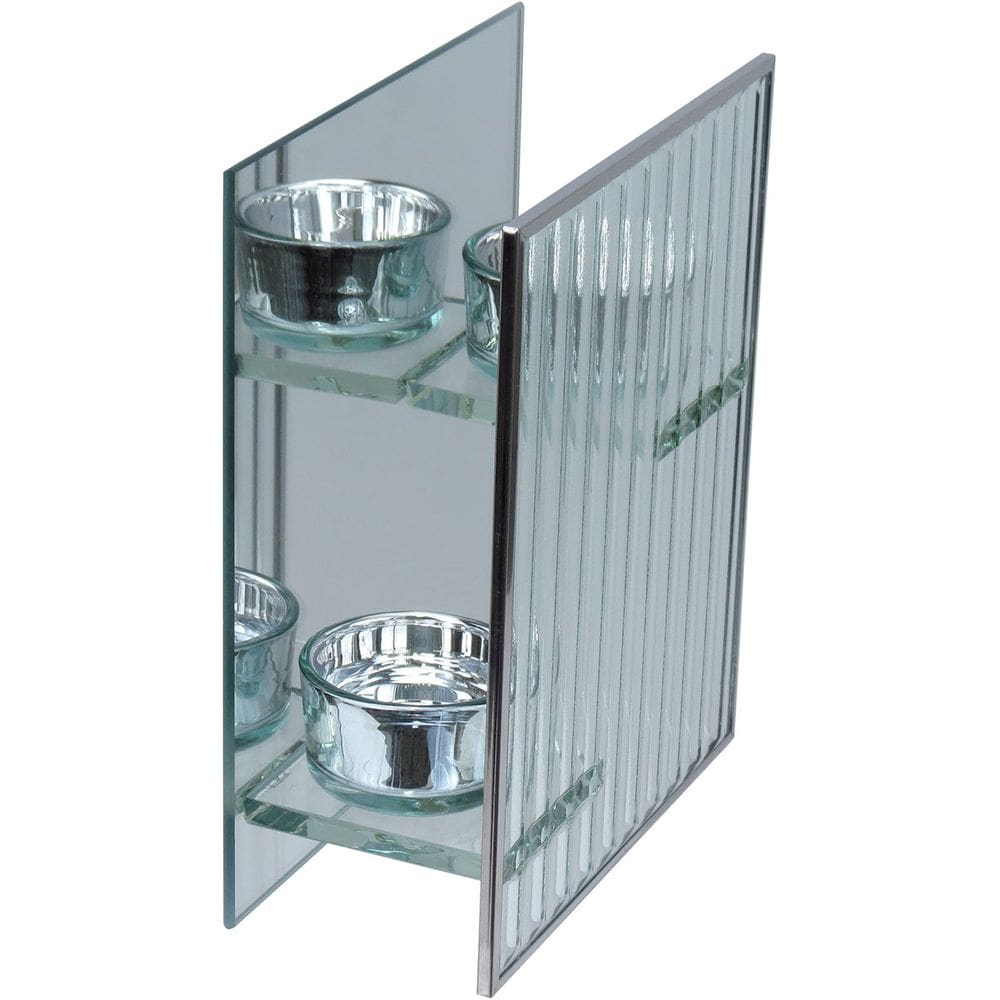 CASTIÇAL DECORATIVO ENFEITE PORTA VELA HOME&CO 2 VELAS VIDRO 16x13x6cm TRANSPARENTE