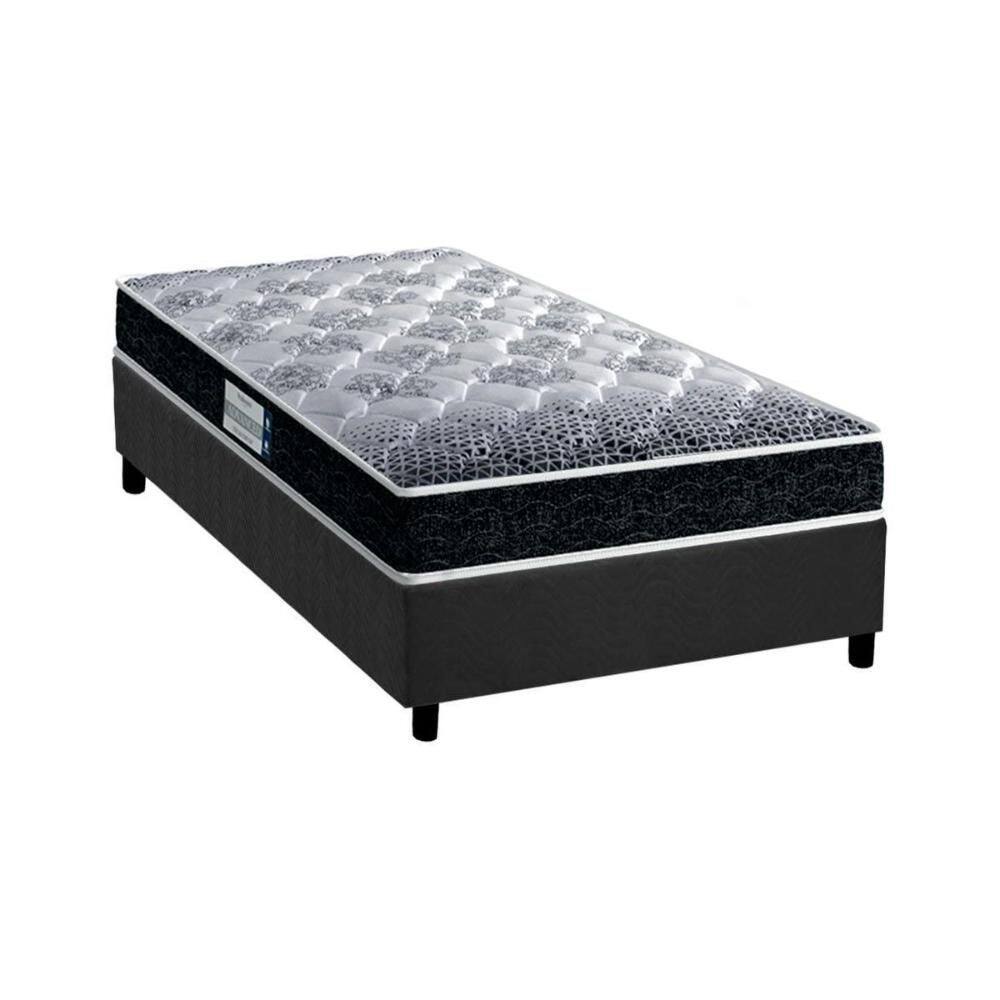 Cama Box Solteiro: Colchão Espuma D33 Probel /EP Anatômico Advanced Tech1500 + Base CRC Suede Gray(88x188)