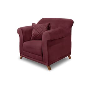 Poltrona Decorativa Apollo Veludo Vinho 2229 - Montanaris Decor