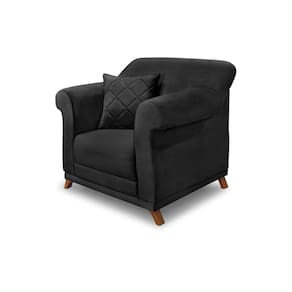 Poltrona Decorativa Apollo Veludo Preto 2237 - Montanaris Decor