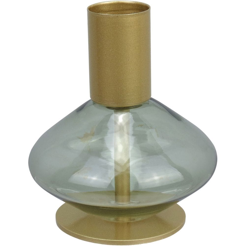 CASTIÇAL PORTA VELA DECORATIVO HOME&CO VIDRO 8x7x7cm VERDE