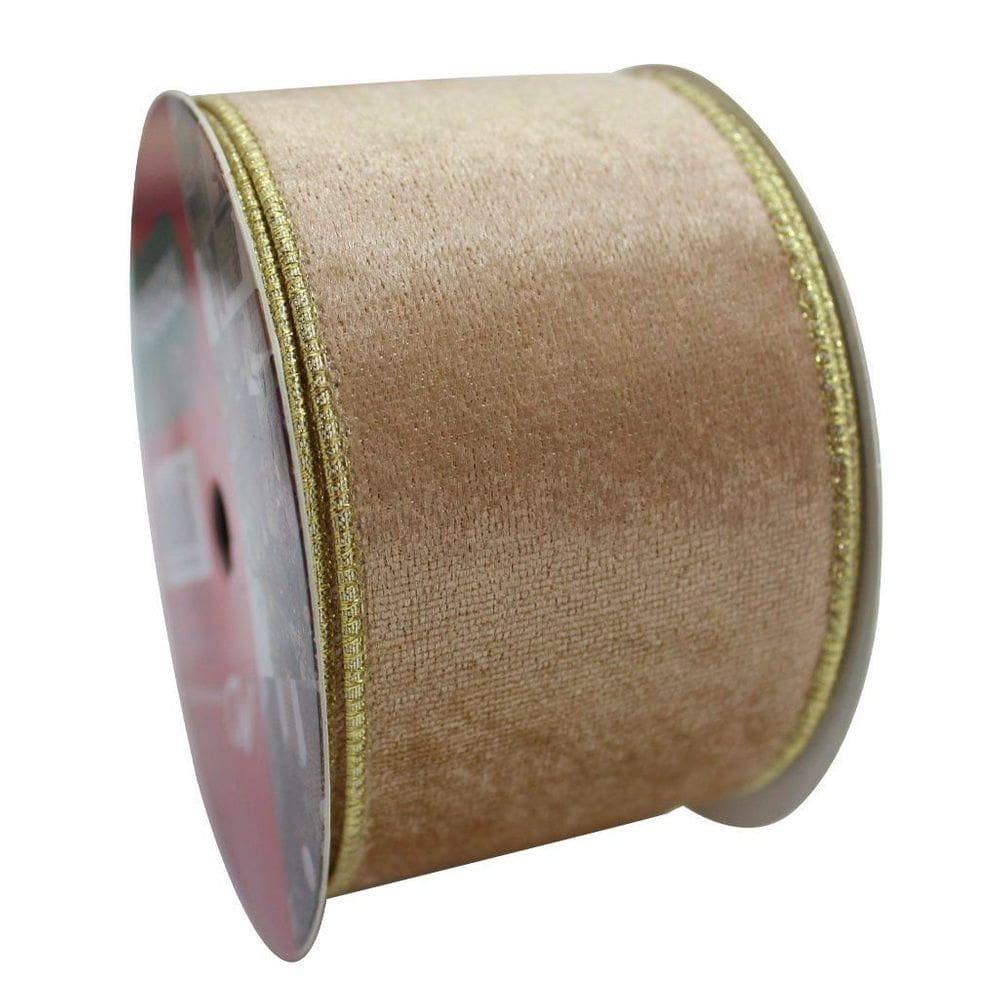 Fita Aramada Decoração Natalina 6cm x 9,14m Dourada