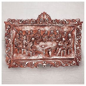 Decoração Enfeite Natal Placa Santa Ceia Natalina 32cm