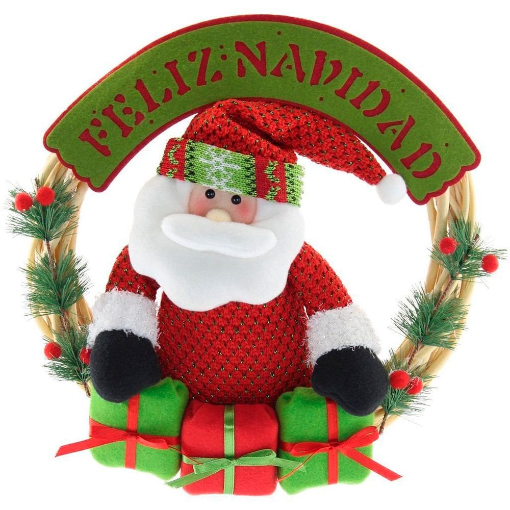 Guirlanda Natalina Feliz Natal Em Madeira Papai Noel