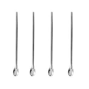 Colher Bailarina para Drinks Coquetel Aço Inox Comprida 4un