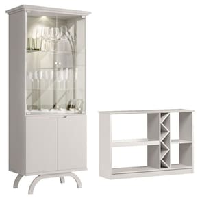 Cristaleira Vicenza com Aparador Isis Off White – New Ceval
