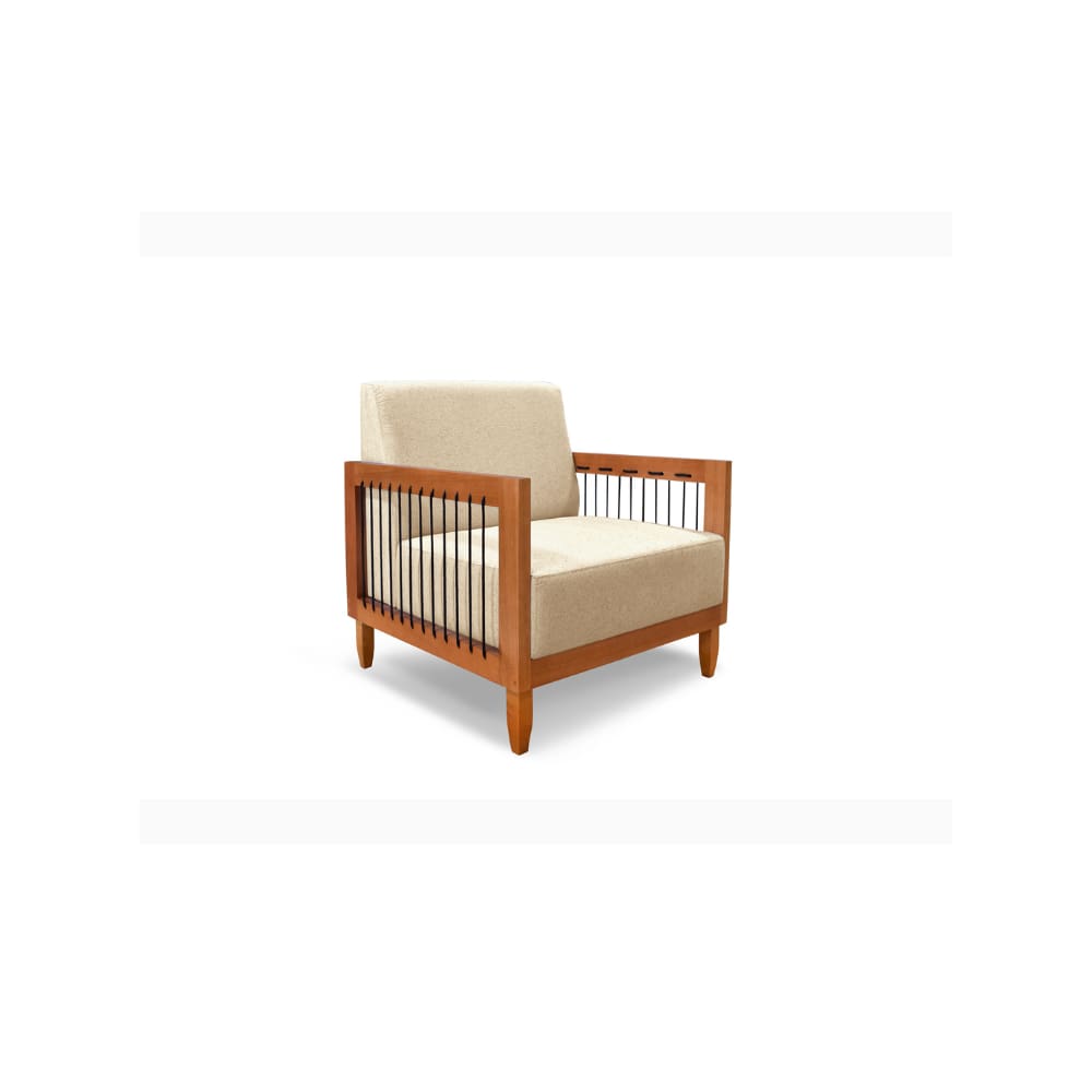 Poltrona Decorativa Beth Linho Dourado 2005 - Montanaris Decor