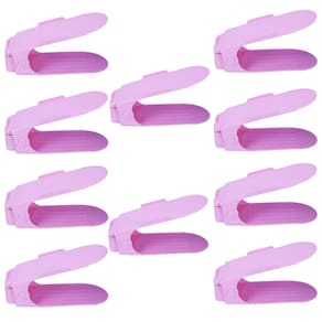 Kit 10 Organizadores Sapatos Reforçado Regulagem Altura Rosa