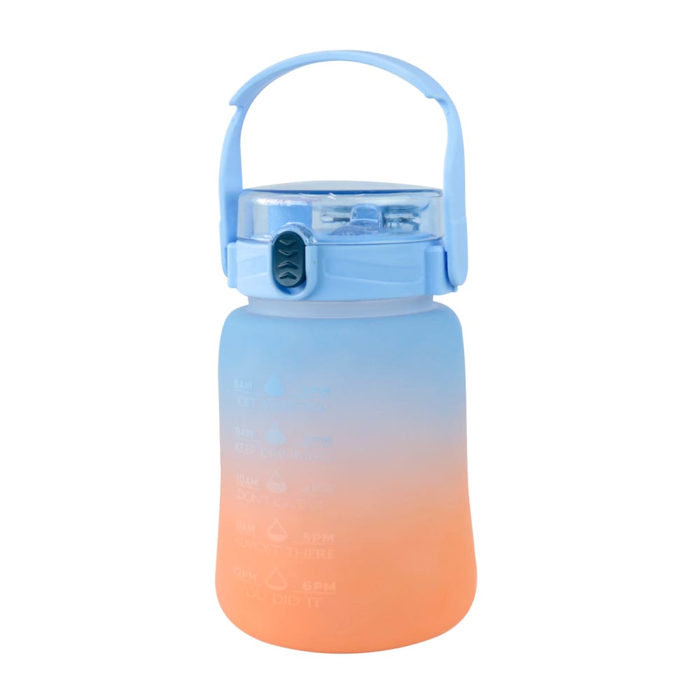 Garrafa De Plástico Color Com Canudo E Alça 1100ml