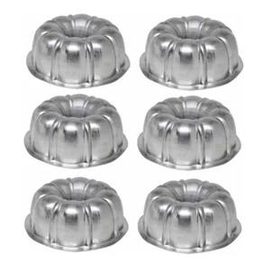 Kit 6 Formas Mini Torta Suíça Pudim Decor1 (9x4cm - P) Alumínio
