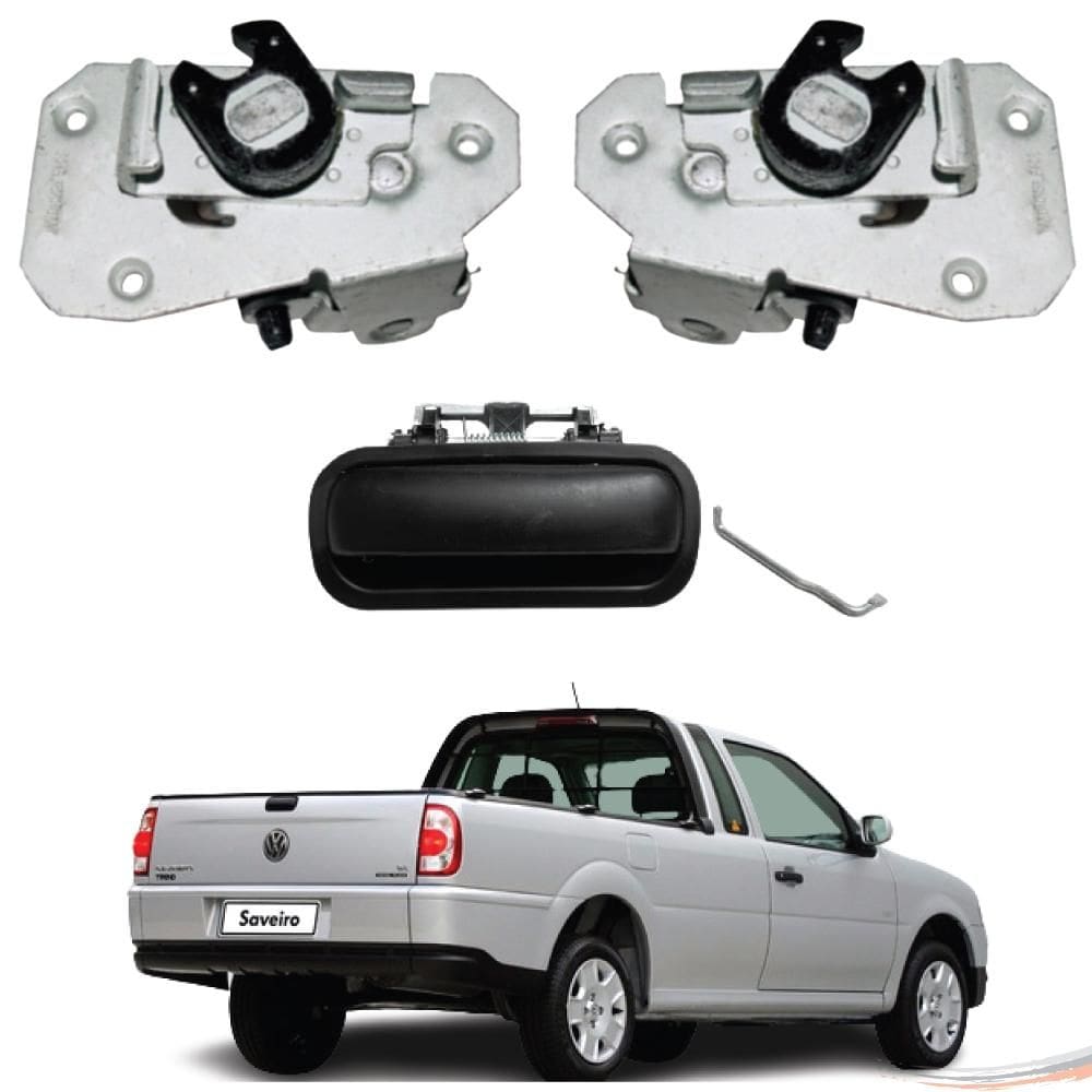 Fechadura + Maçaneta Tampa Caçamba Traseira Saveiro G2 G3 G4 - UN / 3 [F103]
