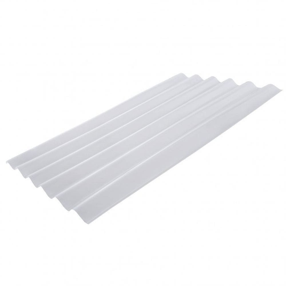 Kit com 10 Telhas Policarbonato 183cm X 110cm Onda Alta Branco